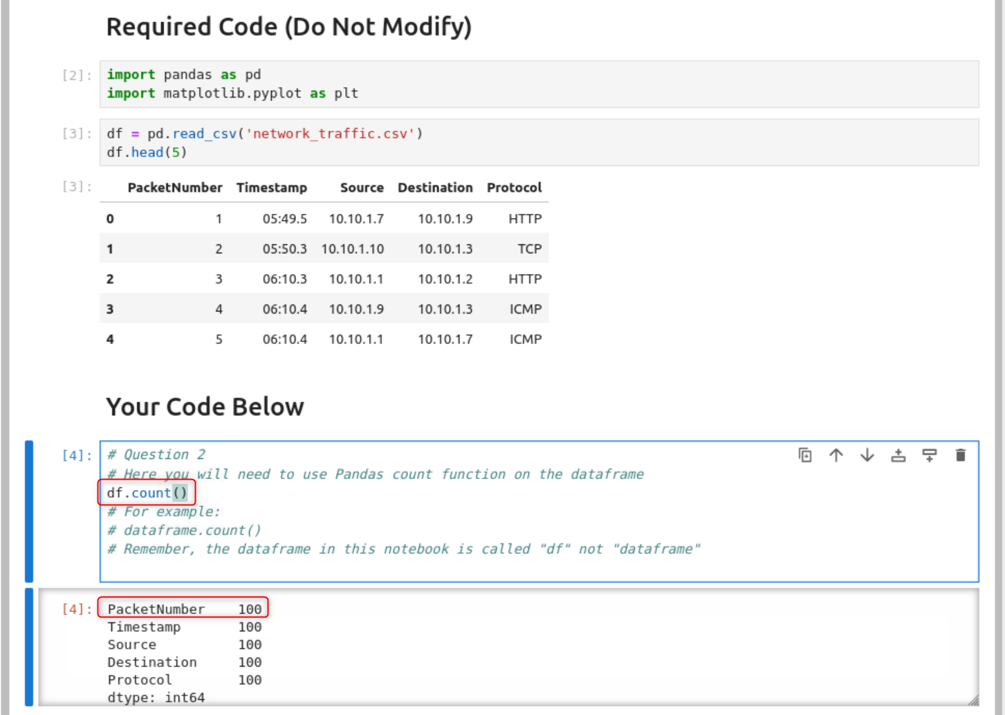 dataframe count